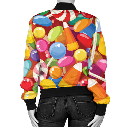 Candy Pattern Print Design 02 Women's Bomber Jacket