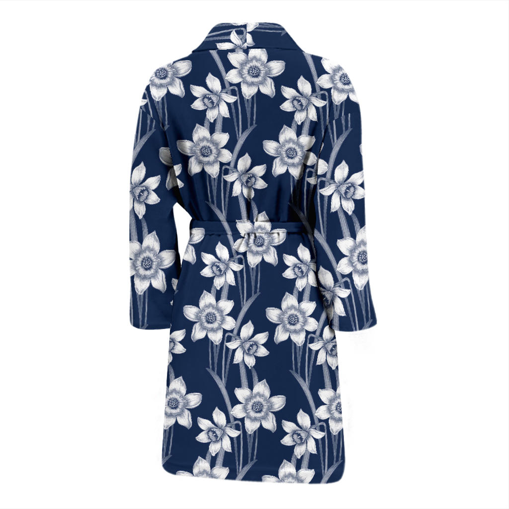 Daffodils Pattern Print Design DF09 Men Bathrobe