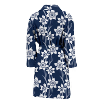 Daffodils Pattern Print Design DF09 Men Bathrobe