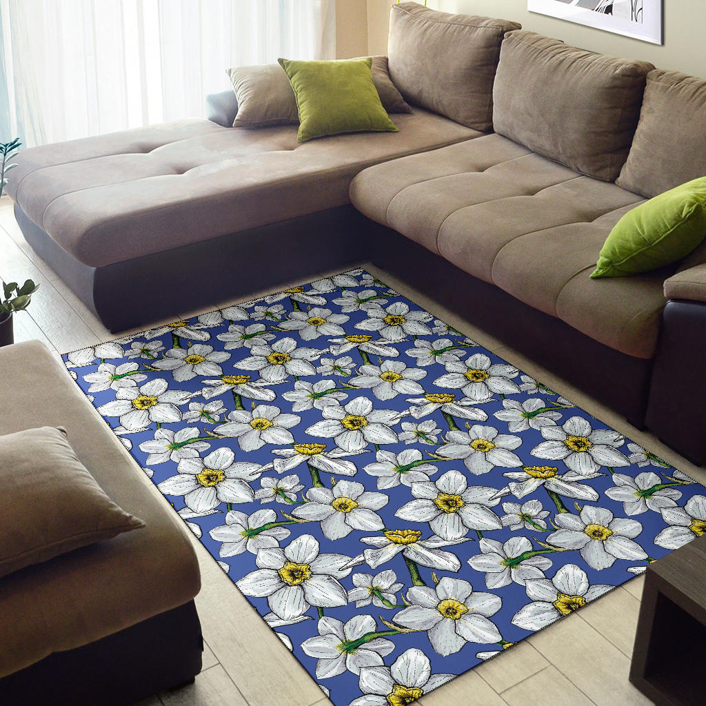 Daffodils Pattern Print Design DF08 Area Rugs