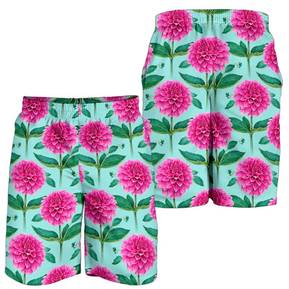 Dahlia Pattern Print Design DH08 Mens Shorts