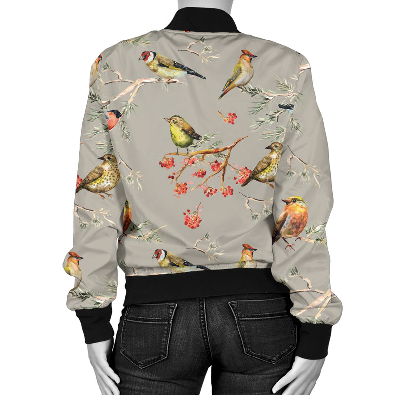 Birds Pattern Print Design 03 Women's Bomber Jacket