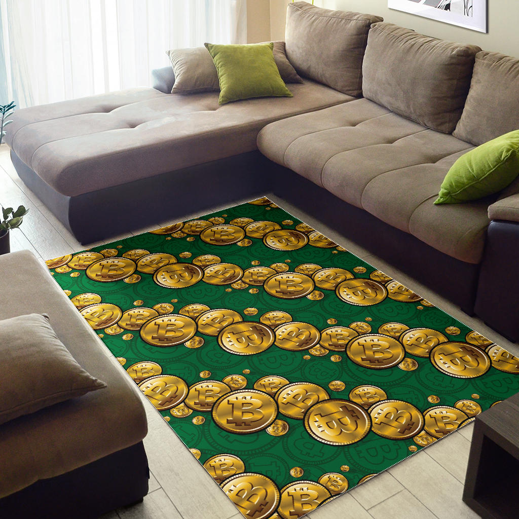 Bitcoin Pattern Print Design DO02 Area Rugs