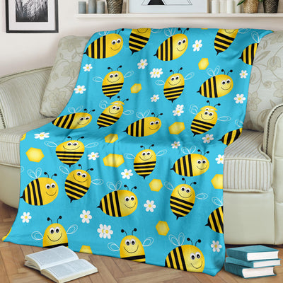 Bee Pattern Print Design BEE06 Fleece Blanket