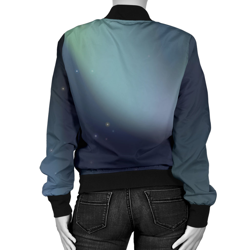 Aurora Borealis Pattern Print Design 01 Women's Bomber Jacket