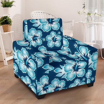 Blue Hibiscus Pattern Print Design HB011 Armchair Slipcover