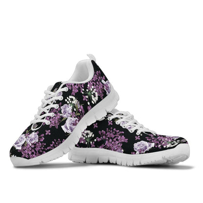 Lilac Pattern Print Design LI04 Sneakers White Bottom Shoes