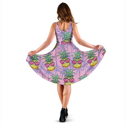 Pineapple Pattern Print Design PP06 Midi Dress