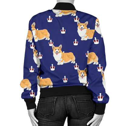 Pembroke Welsh Corgis Pattern Print Design A07 Women's Bomber Jacket