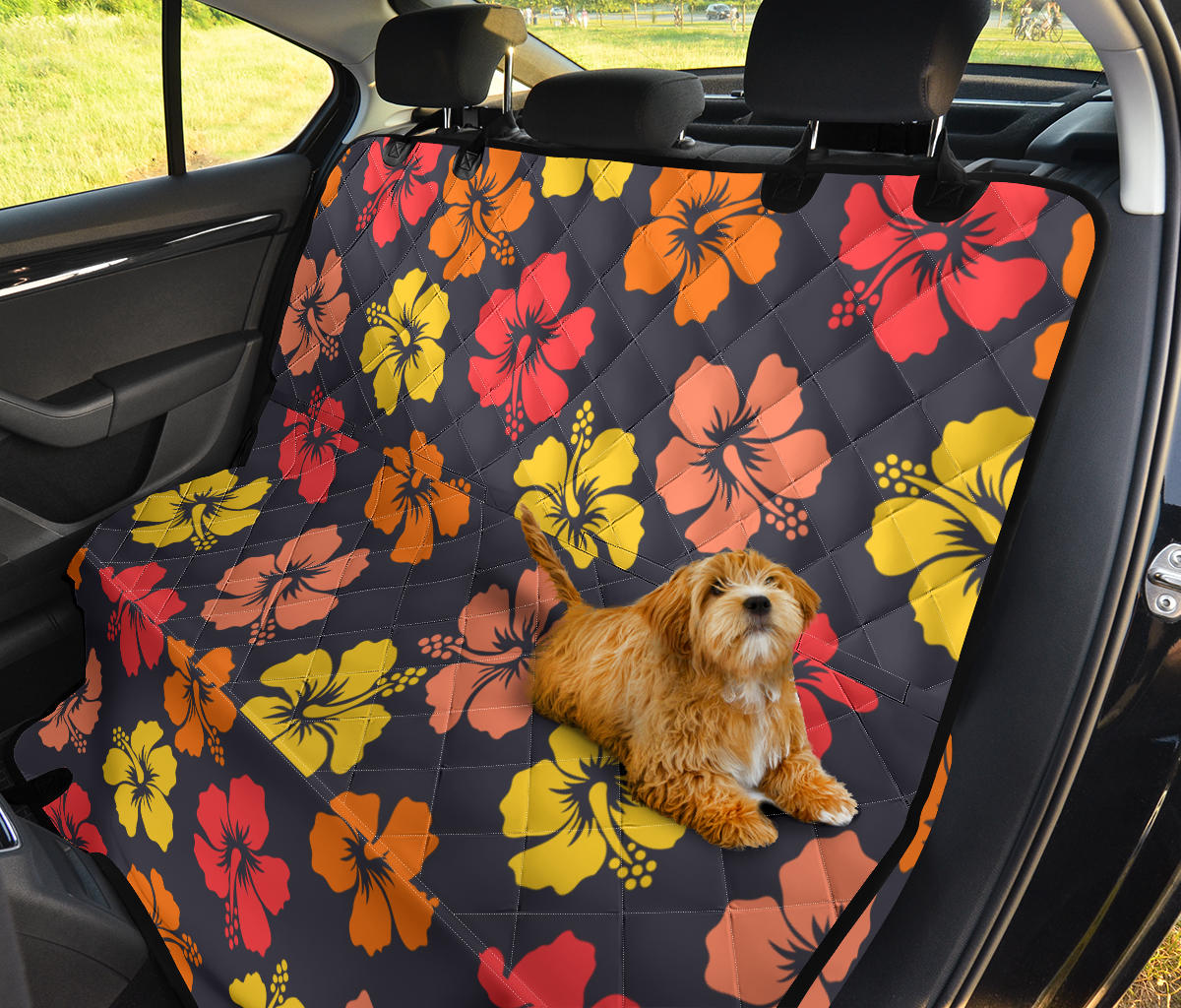 Hibiscus Pattern Print Design HB024 Rear Dog  Seat Cover