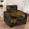 Gold Dragonfly Mandala Armchair Slipcover