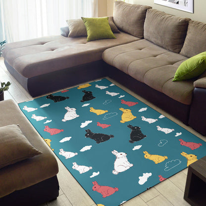 Rabbit Pattern Print Design RB014 Area Rugs
