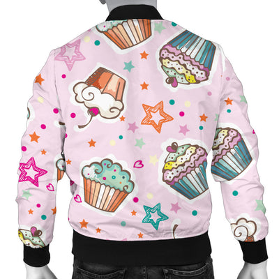 Cupcake Pattern Print Design CP03 Men Bomber Jacket