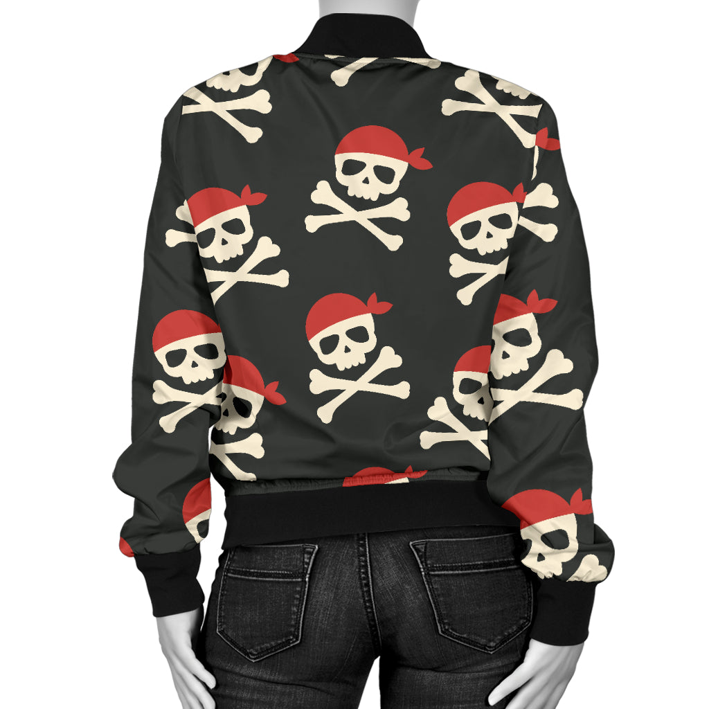 Pirate Pattern Print Design A04 Women's Bomber Jacket