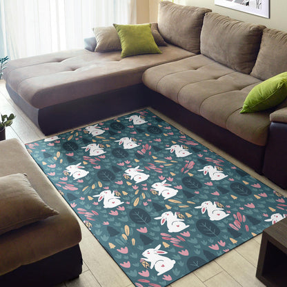 Rabbit Pattern Print Design RB013 Area Rugs