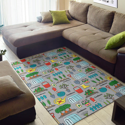 Gardening Pattern Print Design G07 Area Rugs