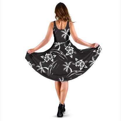 Palm Tree Pattern Print Design PT02 Midi Dress