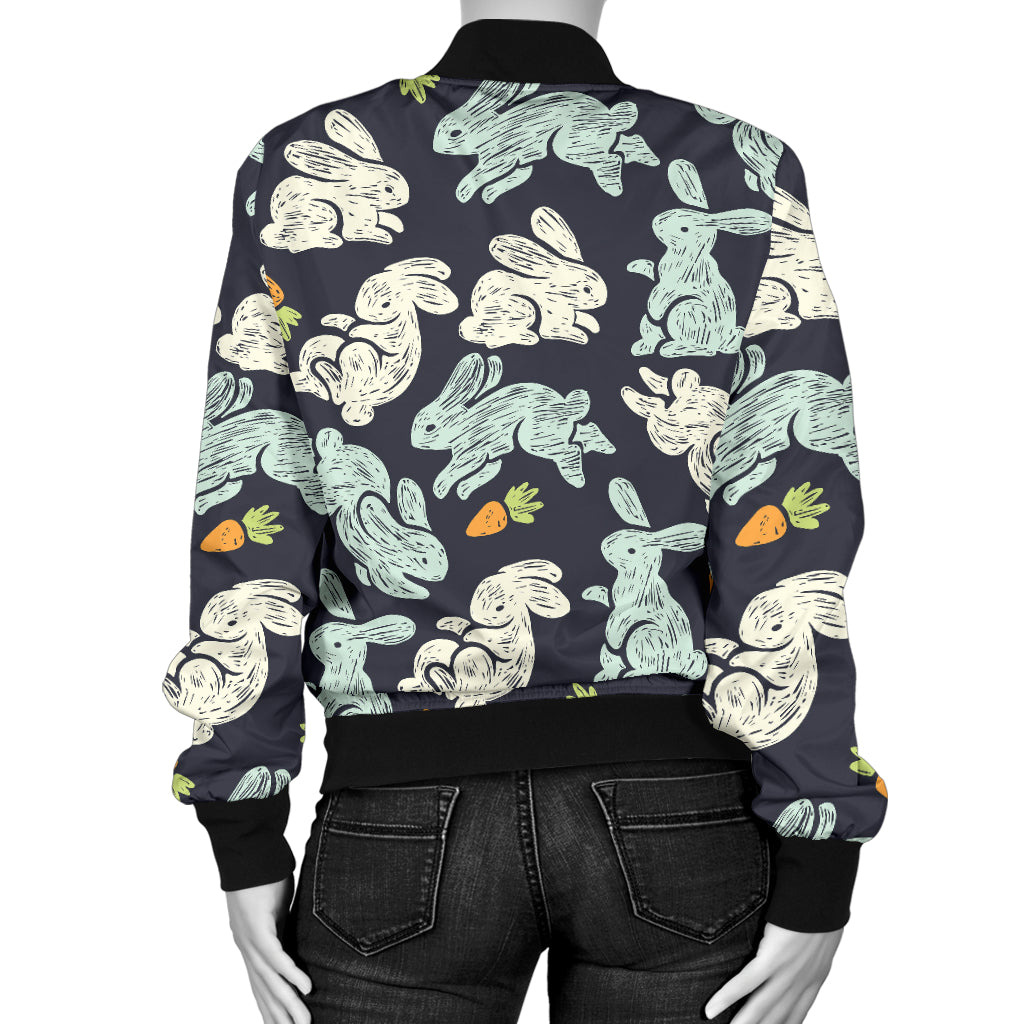 Bunny Pattern Print Design 04 Women's Bomber Jacket
