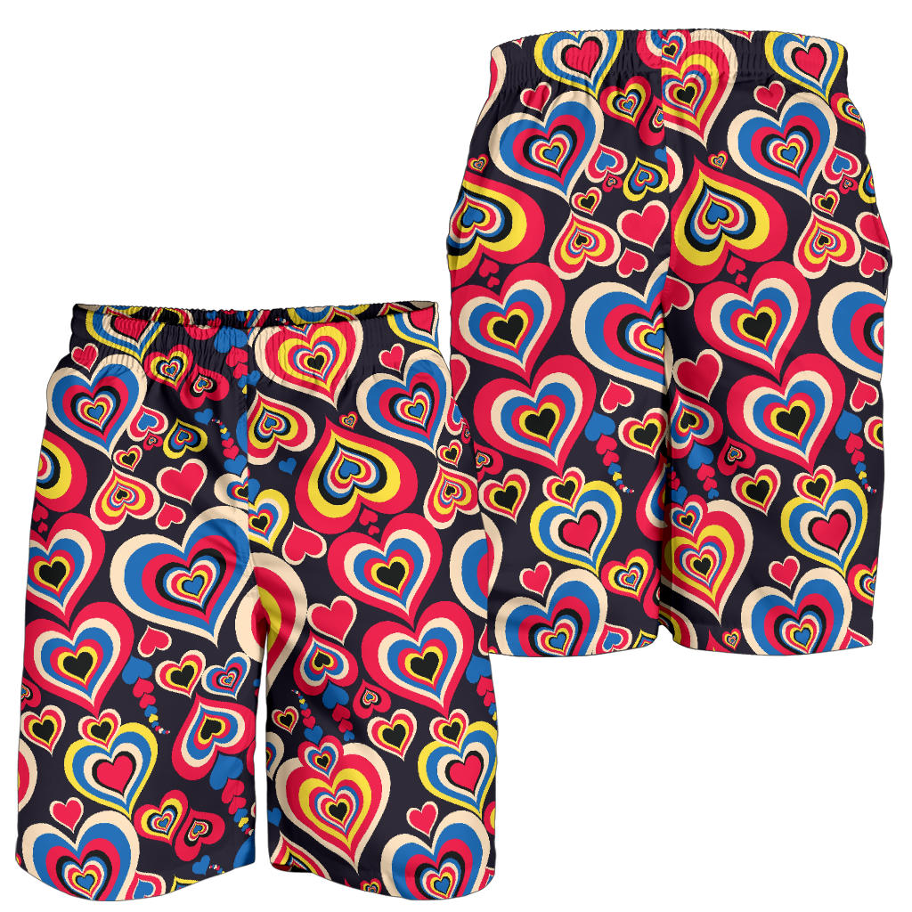 Heart Pattern Print Design HE08 Mens Shorts