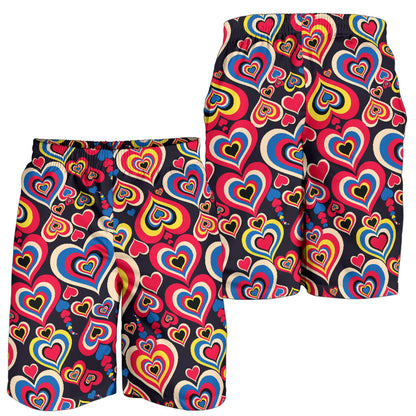 Heart Pattern Print Design HE08 Mens Shorts