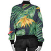 Bird Of Paradise Pattern Print Design BOP09 Women Bomber Jacket