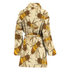 Bee Pattern Print Design BEE05 Women Bathrobe