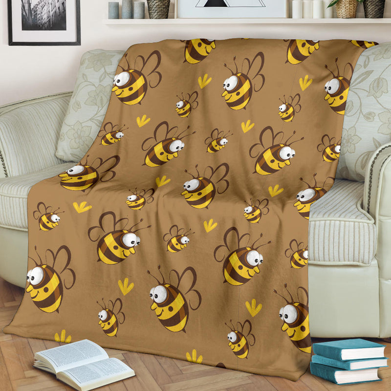 Bee Pattern Print Design BEE09 Fleece Blanket