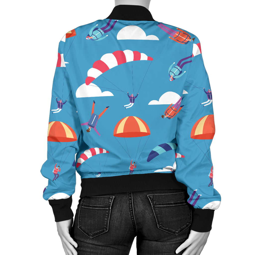 Skydiving Pattern Print Design 03 Women's Bomber Jacket