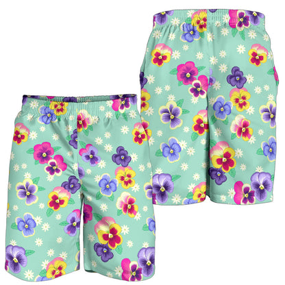 Pansy Pattern Print Design PS08 Mens Shorts