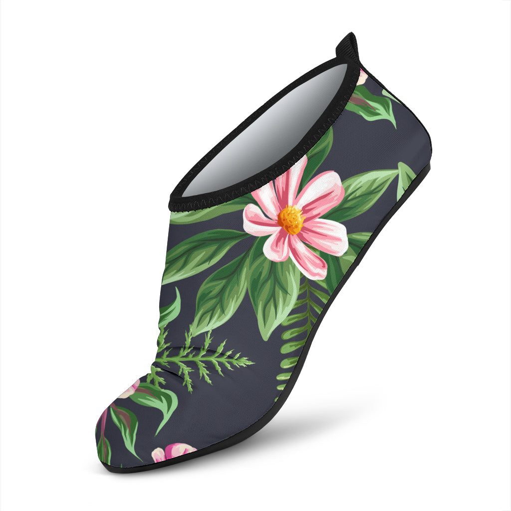 Summer Floral Pattern Print Design SF010 Aqua Water Shoes