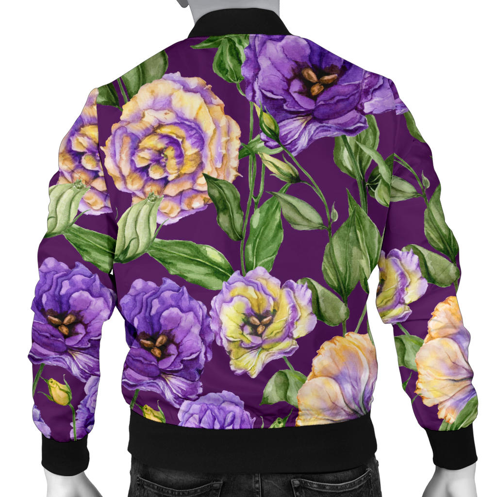 Lisianthus Pattern Print Design LT03 Men Bomber Jacket