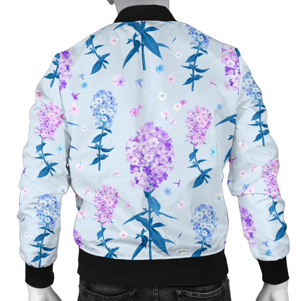 Lilac Pattern Print Design LI05 Men Bomber Jacket