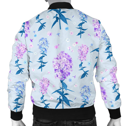 Lilac Pattern Print Design LI05 Men Bomber Jacket