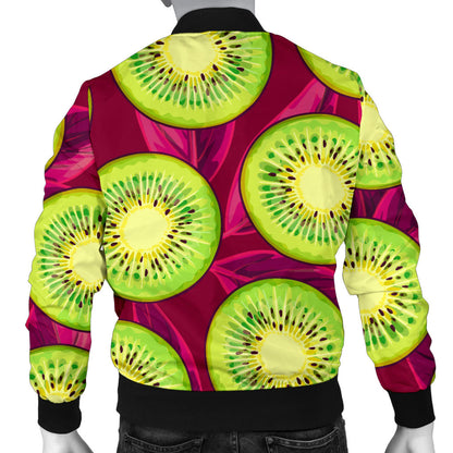 Kiwi Pattern Print Design KW05 Men Bomber Jacket
