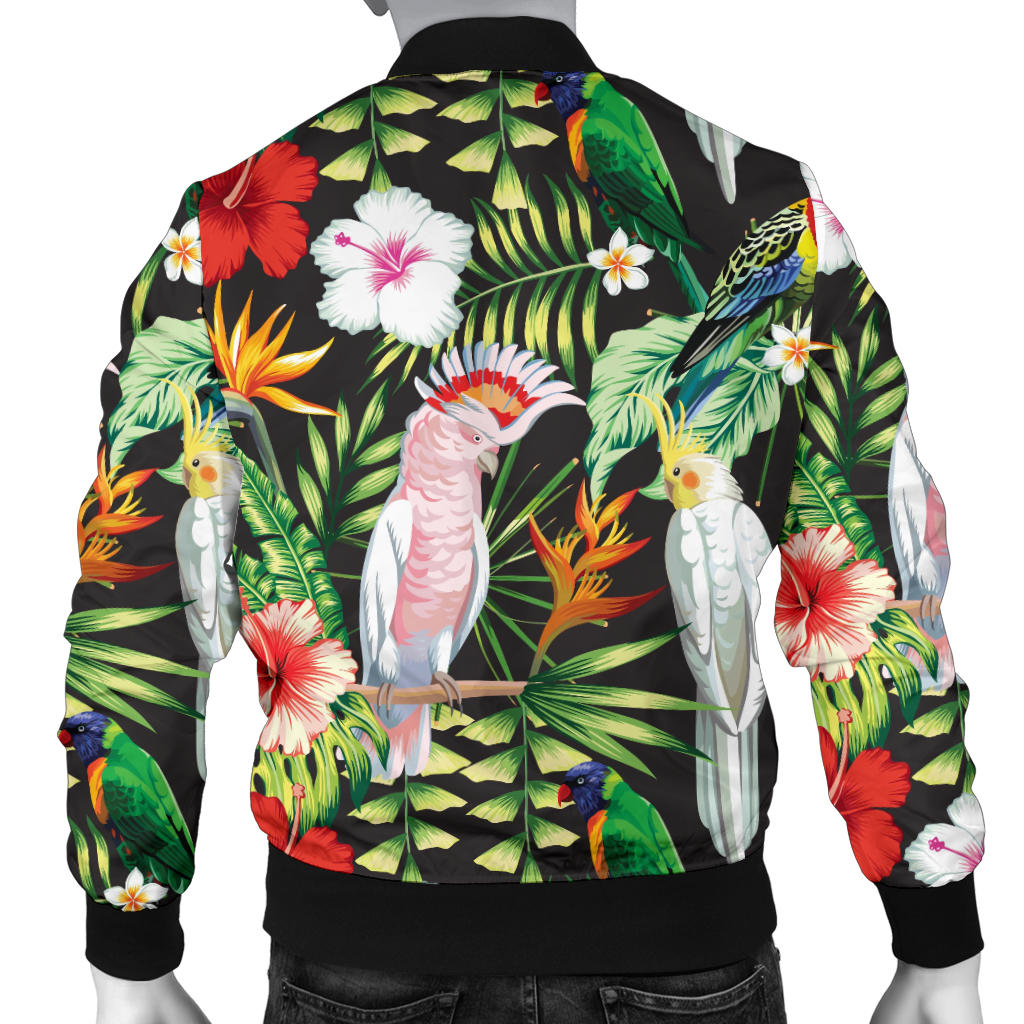 Tropical Flower Pattern Print Design TF03 Men Bomber Jacket