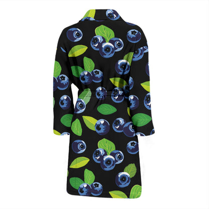 Blueberry Pattern Print Design BB03 Men Bathrobe