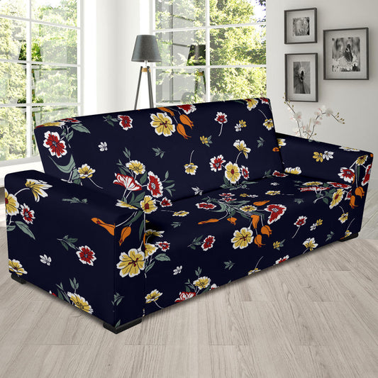 Summer Floral Pattern Print Design SF01 Sofa Slipcover