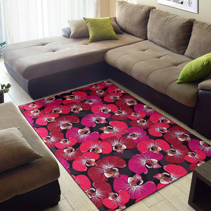Orchid Red Pattern Print Design OR05 Area Rugs