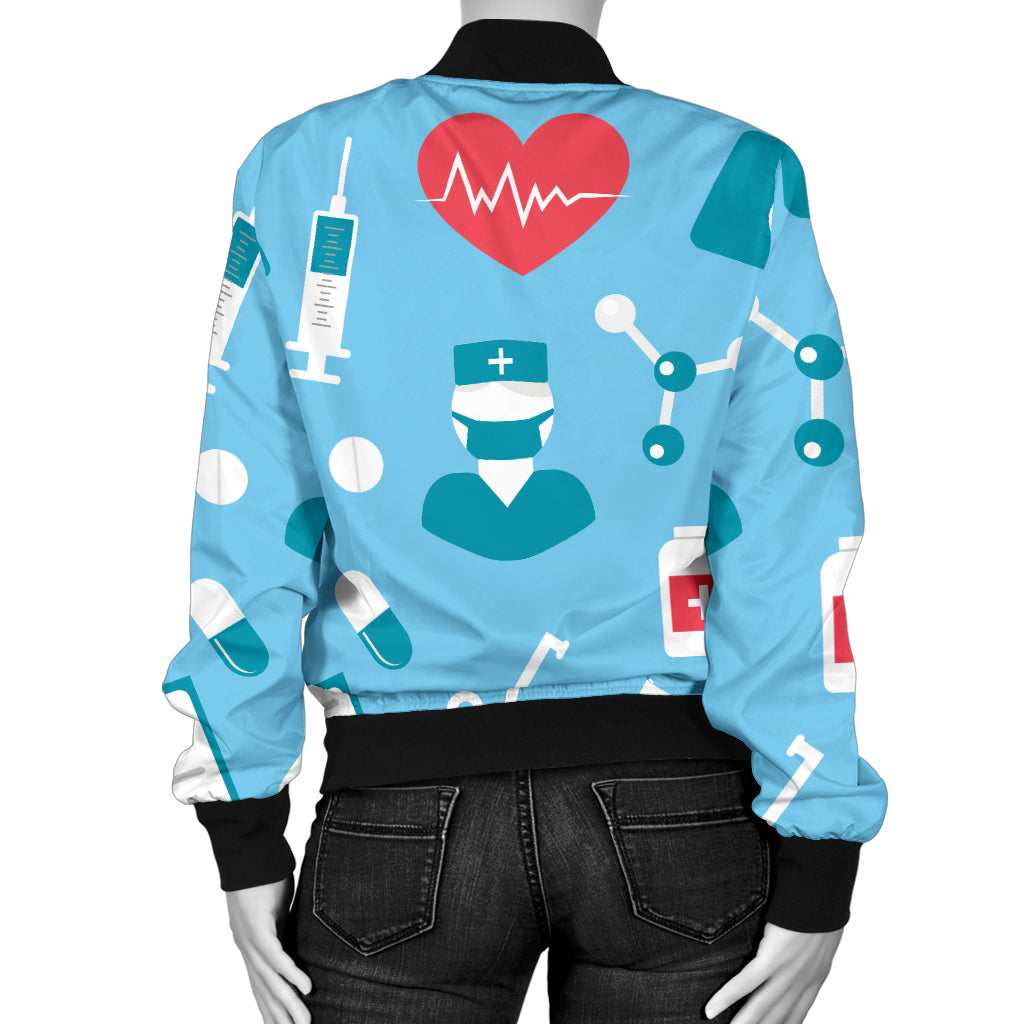 Nurse Pattern Print Design A03 Women's Bomber Jacket