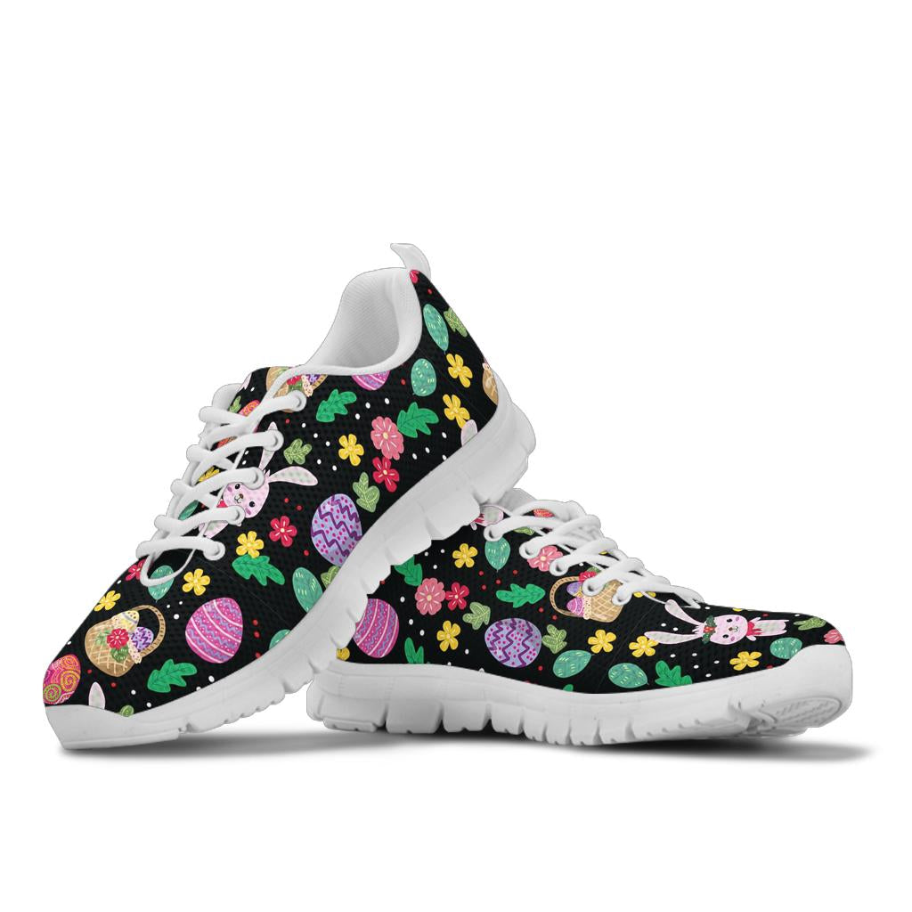 Easter Eggs Pattern Print Design RB05 Sneakers White Bottom Shoes