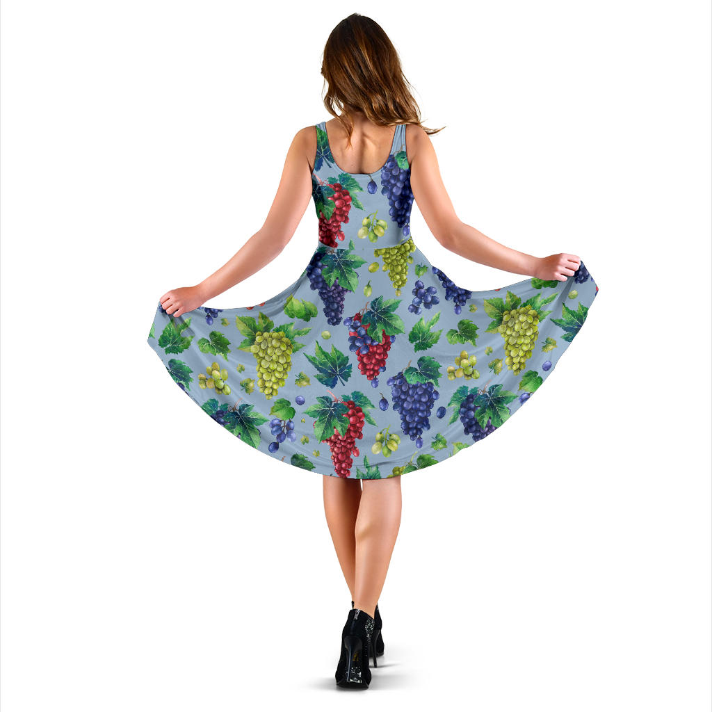 Grape Pattern Print Design GP06 Midi Dress