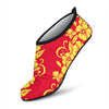 Orange Hibiscus Pattern Print Design HB018 Aqua Water Shoes