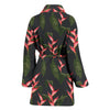 Heliconia Pattern Print Design HL07 Women Bathrobe