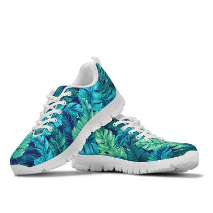 Banana Leaf Pattern Print Design BL05 Sneakers White Bottom Shoes