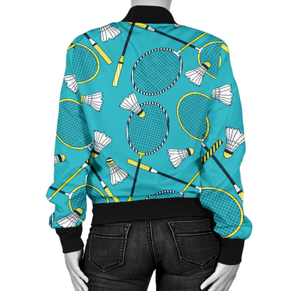 Badminton Pattern Print Design 06 Women's Bomber Jacket