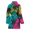 Palm Tree Pattern Print Design PT09 Women Bathrobe