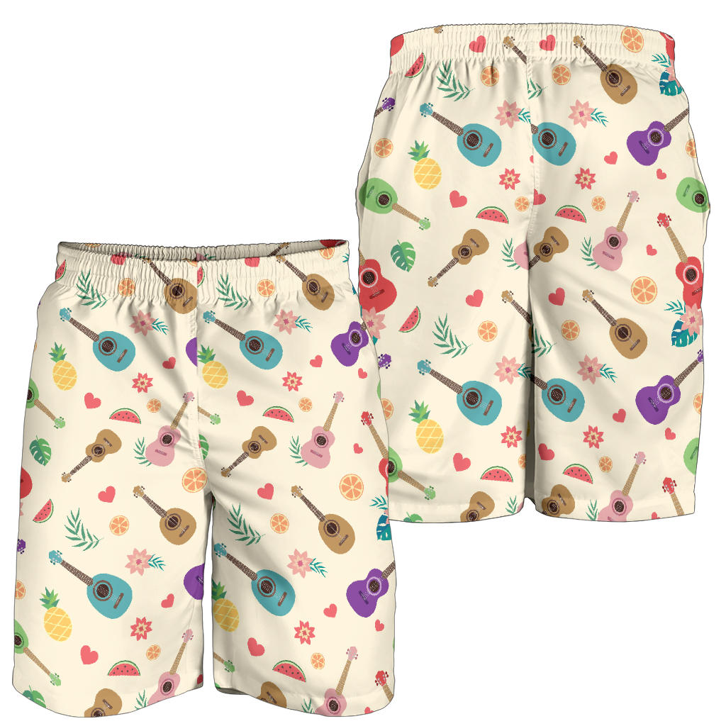 Ukulele Pattern Print Design 01 Mens Shorts