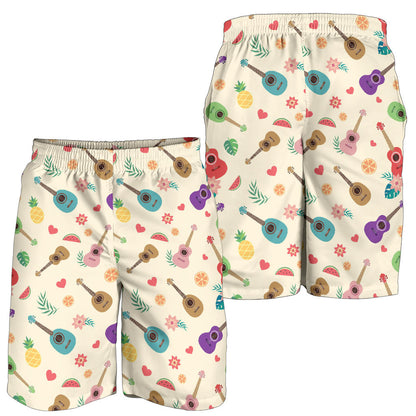 Ukulele Pattern Print Design 01 Mens Shorts