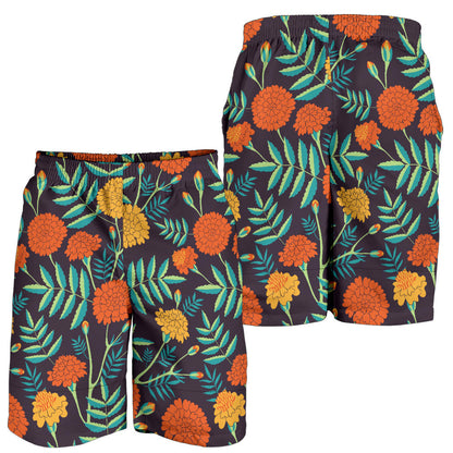 Marigold Pattern Print Design MR01 Mens Shorts
