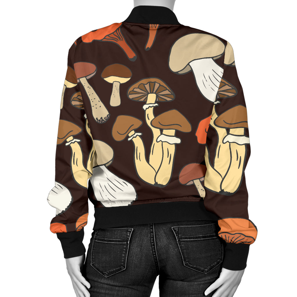 Mushroom Pattern Print Design A05 Women's Bomber Jacket